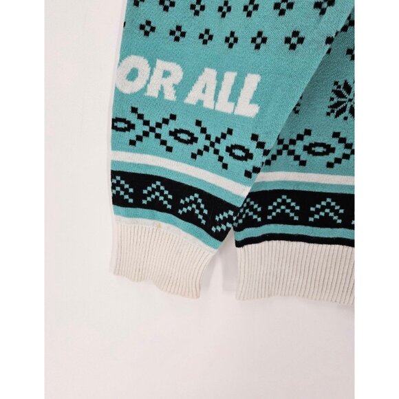 MY HERO ACADEMIA Funimation A-1 Class Sweater Sz L Turquoise Black White - Picture 4 of 7